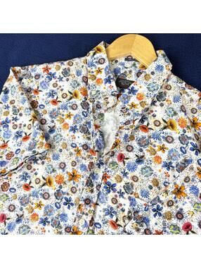 Paul & Shark Floral Button Up Shirt Floral Italian Luxury Casual Shirt Mens 43